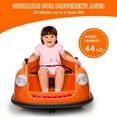 thumbnail image 2 of Historyli Powered Ride-Ons, 12V Bumper Car,Electric Toy Ride on Battery Car with Parent Remote Control,360 Degree Spin,2-Speed,Music & LED Lights,Orange, 2 of 7