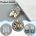 thumbnail image 5 of 10pcs Plastic Mobile Dustproof Plugs Butterfly with Brass Glass Pendants Mixed color 22mm 10pcs/set, 5 of 7