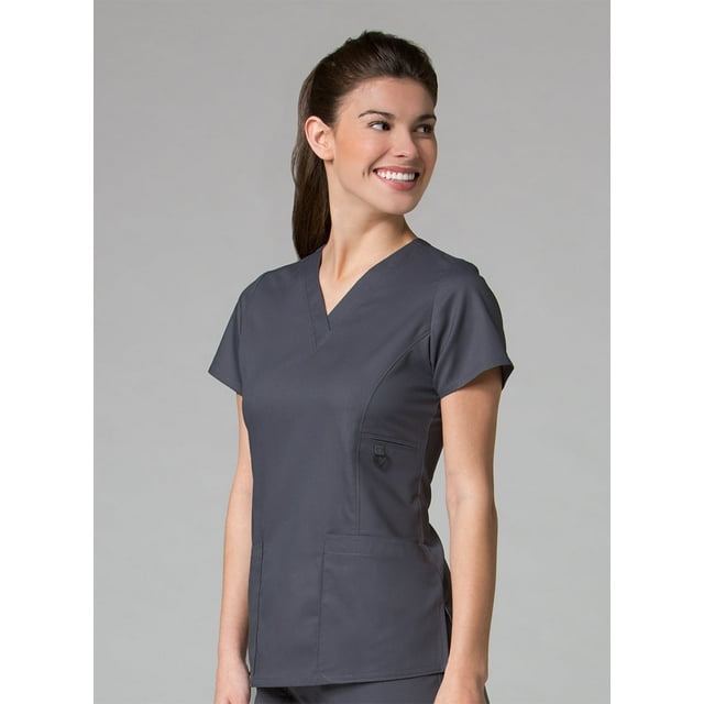V-Neck Pocket Top by Maevn XXS - 3XL / Charcoal