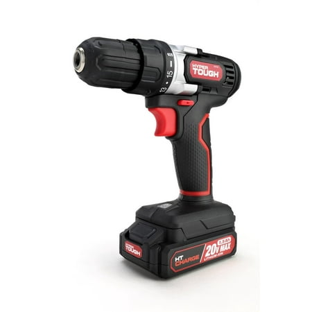 

Hyper Tough 20V Max Lithium-Ion Cordless Drill Variable Speed with 1.5Ah Lithium-ion Battery and Charger