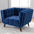 thumbnail image 5 of Allen Mid-Century Modern Velvet Upholstered Armchair in Blue, 5 of 7