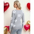 thumbnail image 4 of Heart Sweaters for Women Knit Warm Pullover Sweater Cute Heart Printed Valentine's Day Sweater Shermie, 4 of 8