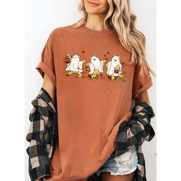 Retro Bear Ghost Halloween Shirt, Halloween Bear Shirt, Spooky Season Shirt, Bear Shirt, Cute Fall Shirt 160620