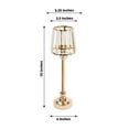 thumbnail image 3 of Efavormart 2 Pack Gold Metal Pillar Votive Candle Holders With Crystal Lamp Shade, Candlestick Stand for Table Centerpieces - 15", 3 of 11