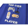 thumbnail image 2 of FOSTKU Boys' Crewneck Long Sleeve T-Shirt – Royal Blue "TOP-TIER PLAYER" Gaming Graphic Tee, Size 18, 2 of 6