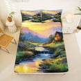thumbnail image 2 of jejeloiu Beauty Nature Scenery Queen Sheet Sets,Oil Painting Artwork Bed Set For Girls Kids 4pcs, 2 of 6