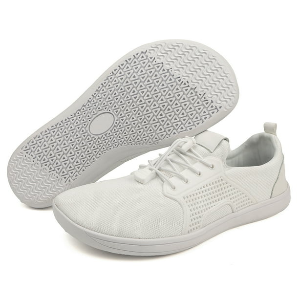 Zapatos Minimalistas Descalzos Likrtyny con Punta Ancha para Hombres y Mujeres Blanco 36