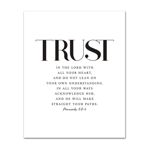 Bible Verse Wall Poster Grace Joy Peace Hope Trust Faith Art Christian Quotes Print Canvas Painting for Living Room Home Decor50 x 70 cm, unframed,Trust