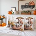 thumbnail image 6 of Outdoor Pillow Covers Waterproof Pillow Cases Protector Farm Animal Bathtub Cow Sunflower Pillowcase Pack of 2 Farmhouse Wooden Throw Cushion Case for Pation,Couch,Living Room Sofa, 16x16 in, 6 of 9