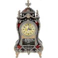 thumbnail image 1 of Vintage Style Plastic Table Clock, Antique Home Decorative Desk Alarm Clock, Brownish Red, 1 of 5
