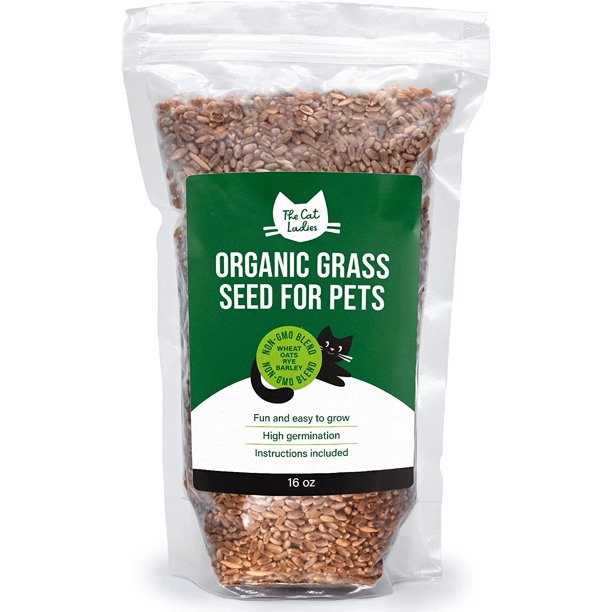 The Cat Ladies 100 Organic Cat Grass Seed (Non GMO) 16Ounce