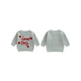 thumbnail image 2 of Rdhnmea Toddler Baby Boys Valentines Sweater Lover Boy Letters Heart Embroidery Crew Neck Long Sleeve Knit Tops Spring Outfits, 2 of 9