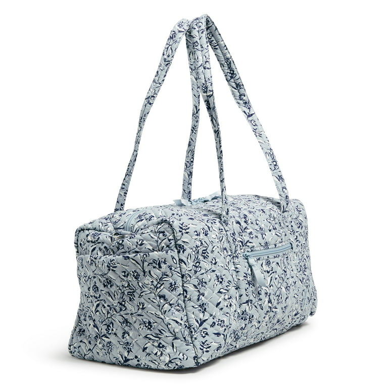 Vera Bradley Women's Cotton Medium Travel Duffel Bag Perennials Gray 