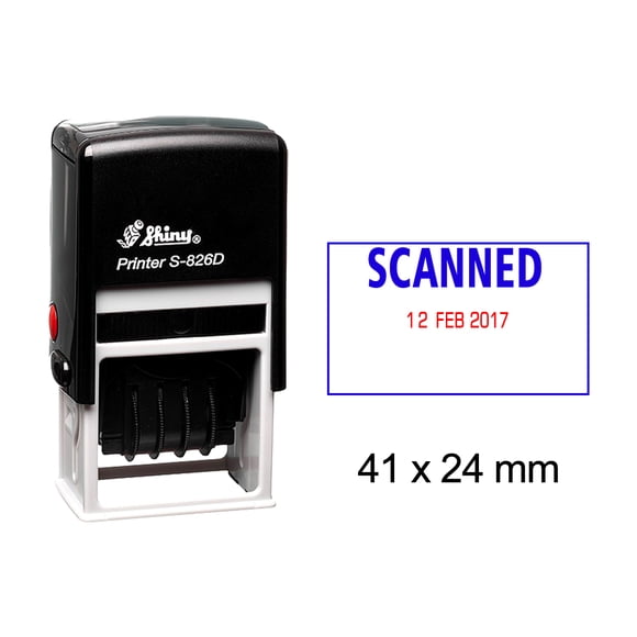 Shiny Date Stamper Self Inking With Scanned Text Ofiice Stationery Rubber Stamp S-826D