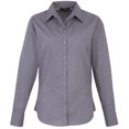 thumbnail image 1 of Premier - Camisa lisa de popelín de manga larga para mujer (Acero), 1 of 2