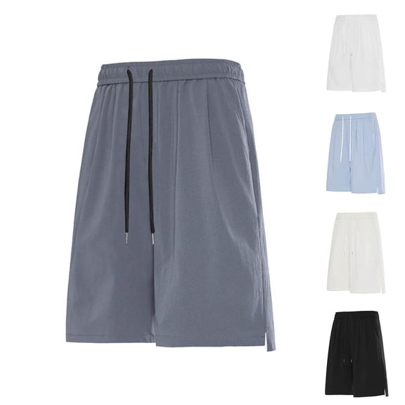 FRSASU Men's Basketball Shorts Mesh Athletic Soccer Running Gym Tennis Quick Dry Shorts with Pockets White