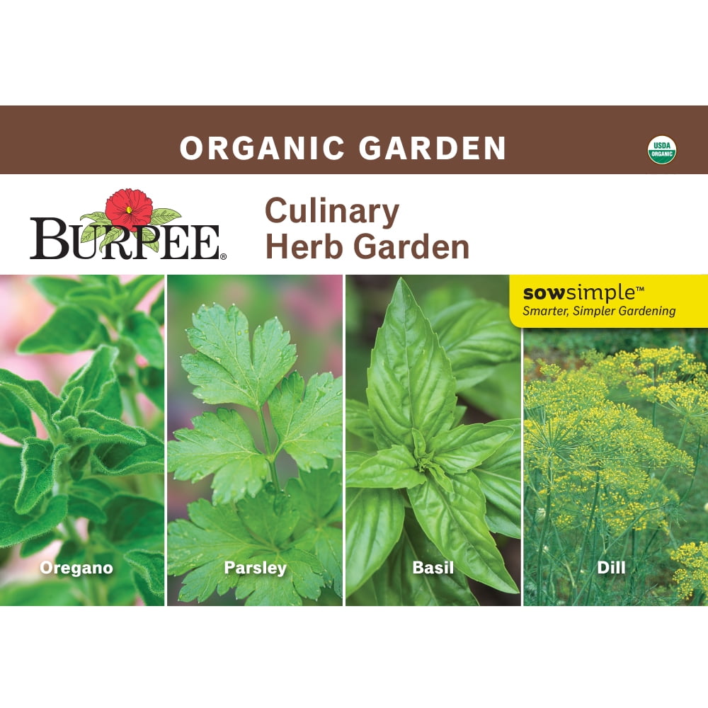 Burpee Organic Culinary Herb Garden Starter Garden Herb Seed Collection