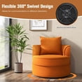 thumbnail image 6 of Giantex Swivel Chair, No Assembly Lint Fabric Accent Sofa Armchair, Velvet Round Barrel Chair, 2, 6 of 6