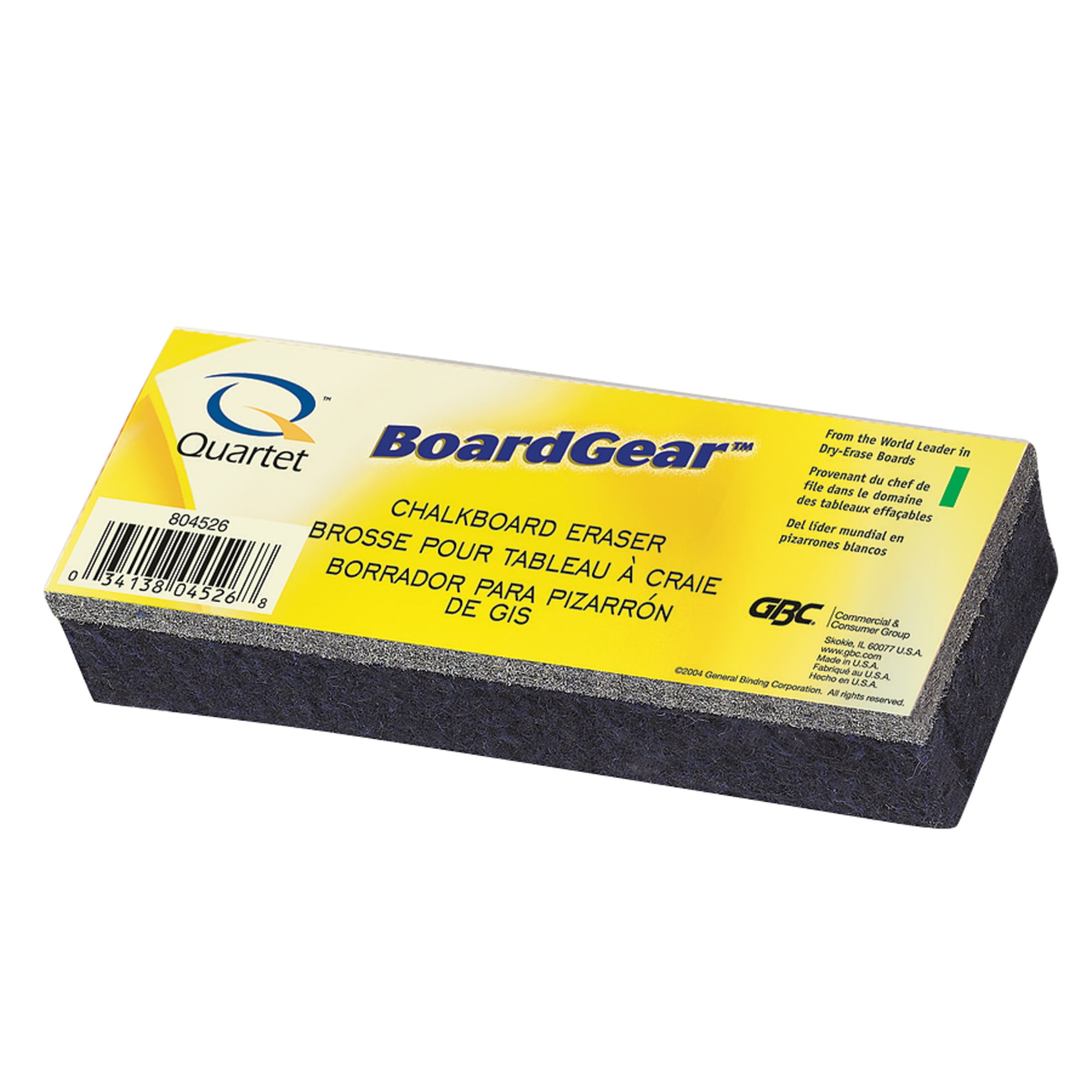 Quartet® Zenith Sewn Chalkboard Eraser, 5' Felt