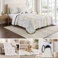 thumbnail image 6 of Twin XL Quilt Set 68''x98'', Yellow Grey Lightweight Summer Bedspread Coverlet Set with 2 Pillow Shams, Pastoral Botanical Branch Breathable All Season Quilt Bedding for Dorm/Guest Room, 6 of 9