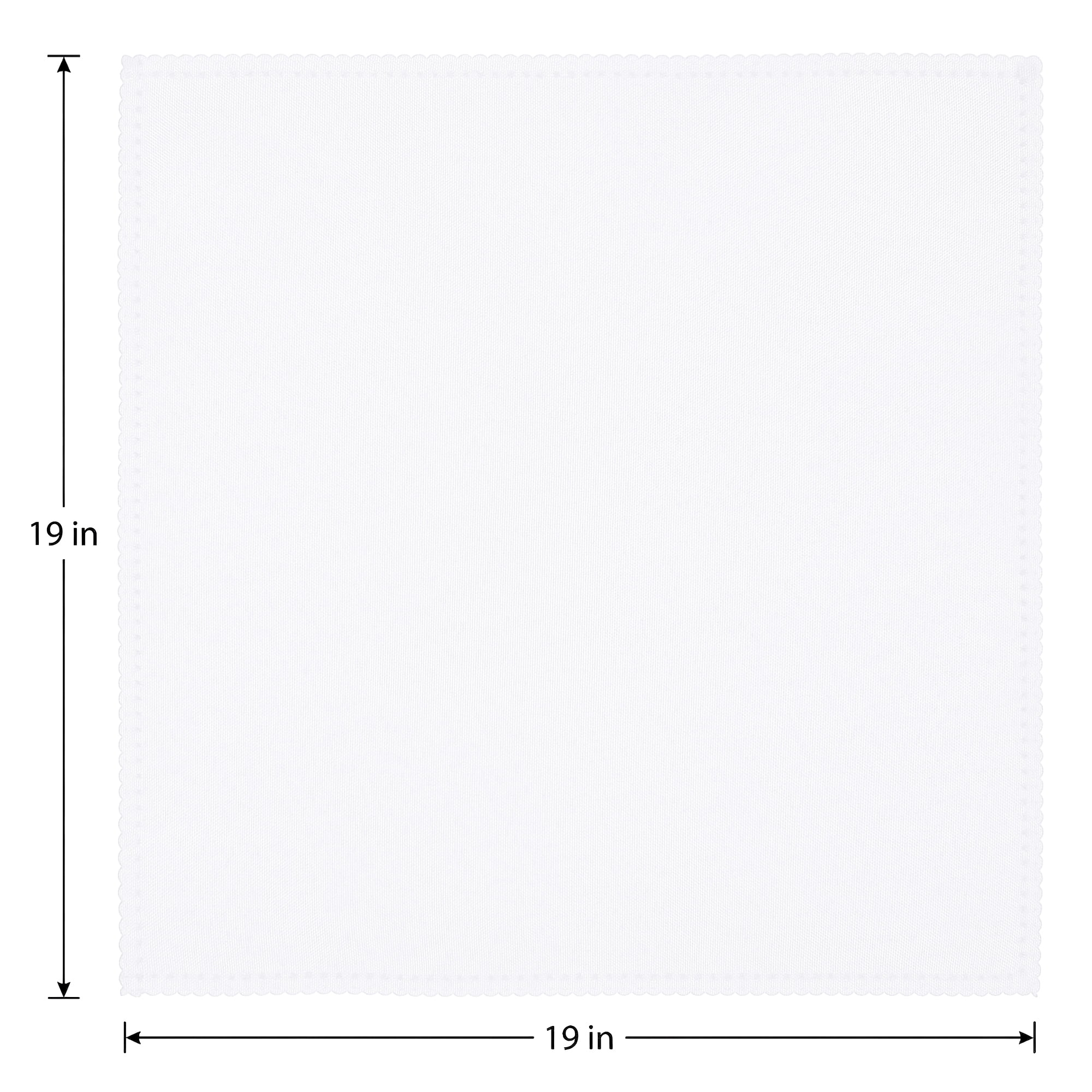 Unique Bargains 12Pcs Polyester Washable Cloth Napkins White 19x19inch