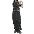 thumbnail image 2 of Coduop Women Casual Drawstring Pants Elastic Waist Loose Trousers Bottoms Joggers Cargo Pants, 2 of 9