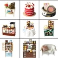 thumbnail image 2 of Dollhouse Miniature House with Furniture, DIY Dollhouse Kit with Dust Proof, Music Movement, 1:24 Scale Creative Room for Gift for Family (Rose Garden Tea House), 2 of 7