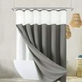 thumbnail image 5 of Blasgw 3 In 1 Weave Shower Curtain And Clear Liner Set With 12 Stainless Steel Hooks Double Sided For Bathroom Heavy Duty Polyester Fabric Shower Cur Gray, 5 of 6