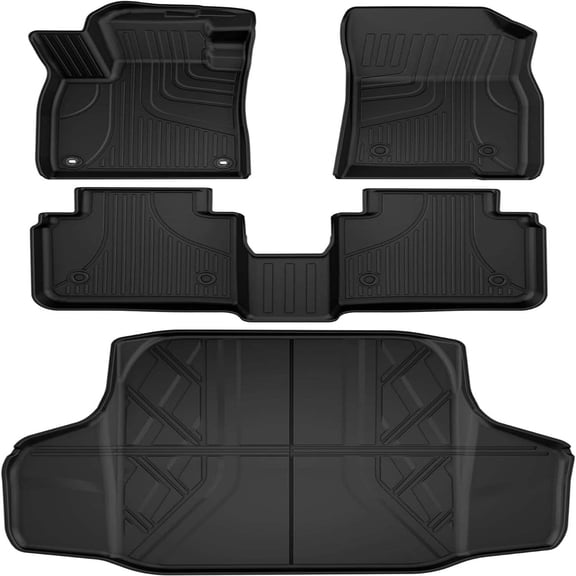 IKABEVEM Car Floor Mats & Cargo Liner TPE Rear Trunk Mat Set for Cadillac Honda Accord 2023-2026 All Weather Liners Protection