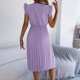 thumbnail image 5 of Vestido de Verano Casual de Mujer con Cuello en V Cintura Plegada sin Mangas Medias de Ternera Encaje Vestido de Verano para Mujeres, 5 of 9