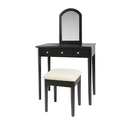 - Mainstays Mirror Vanity With Bench - Powered Outlet and 2-USB Ports