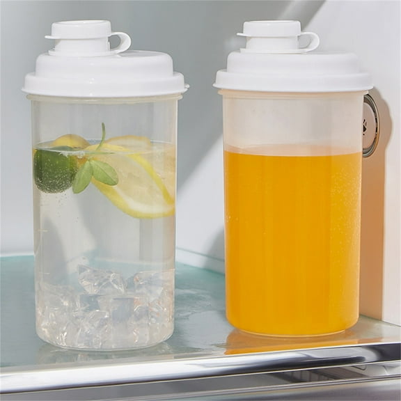 Teissuly Cold Teakettle Large Capacity Reusable Plastic Teapot Clear Beverage Pitcher for Tea Coffee Lemonade Cold Water,1L(White)