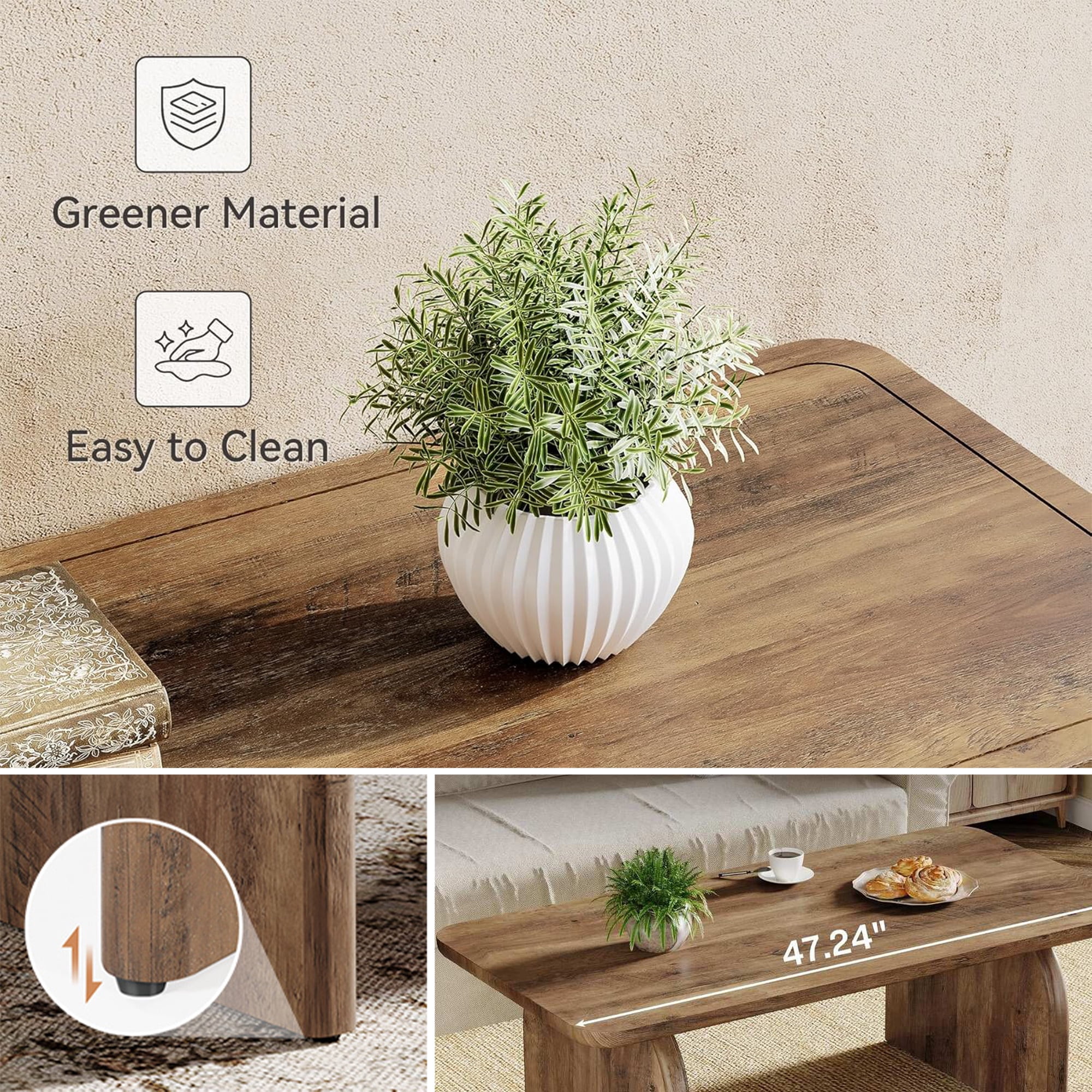MAYEERTY Versatile Low-Profile Table for Coffee, Tea & Cocktail Use
