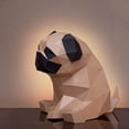 thumbnail image 2 of Hongchun 3D Pug Paper Sculpture, Pre-Cut DIY Paper Craft Kit, Handmade Animal Figurine, Brown Color, DIY 3D Paper Model, Creative Home Decoration, 2 of 4