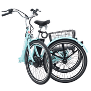 Viribus MC 350 Electric Tricycle for Adults, 24 7-Speed Folding Electric Tricycle with 350W Motor 36V 13Ah Battery Blue,Certified to UL 2849 by SGS