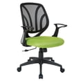 thumbnail image 1 of Screen Back Chair with Green Mesh Flip Arms and Silver Accents, 1 of 7