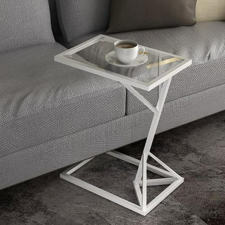 Modern Furniture Coffee Table Small, Square Glass Side Tables For Living Room