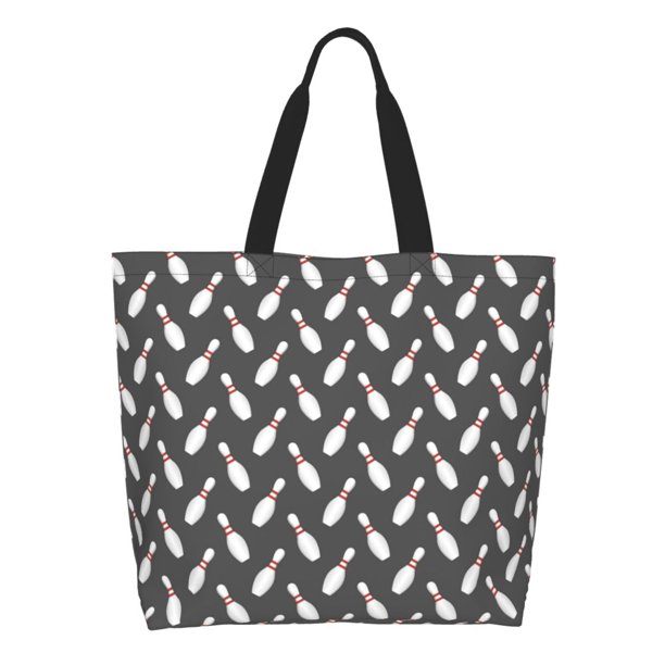 Disketp Bowling Pins Bolsa Tote Estampada para Mujer, Bolso de Hombro y de Mano para Compras y Viajes