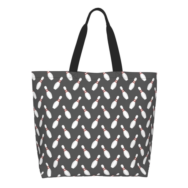 Balery Bowling Pins Bolsa Tote Estilo Estético con Cremalleras, Bolsa de Hombro, Bolsa de Compras Grande y Plegable
