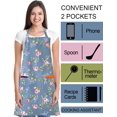 thumbnail image 2 of Tablier de Cuisine en Lin Doux avec Poches Réglables en Machine à Laver pour 2 Sacs à Dos pour Femmes, 2 of 7