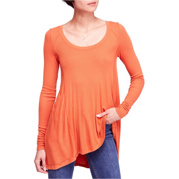 Camiseta básica Free People para mujer de enero naranja pequeña
