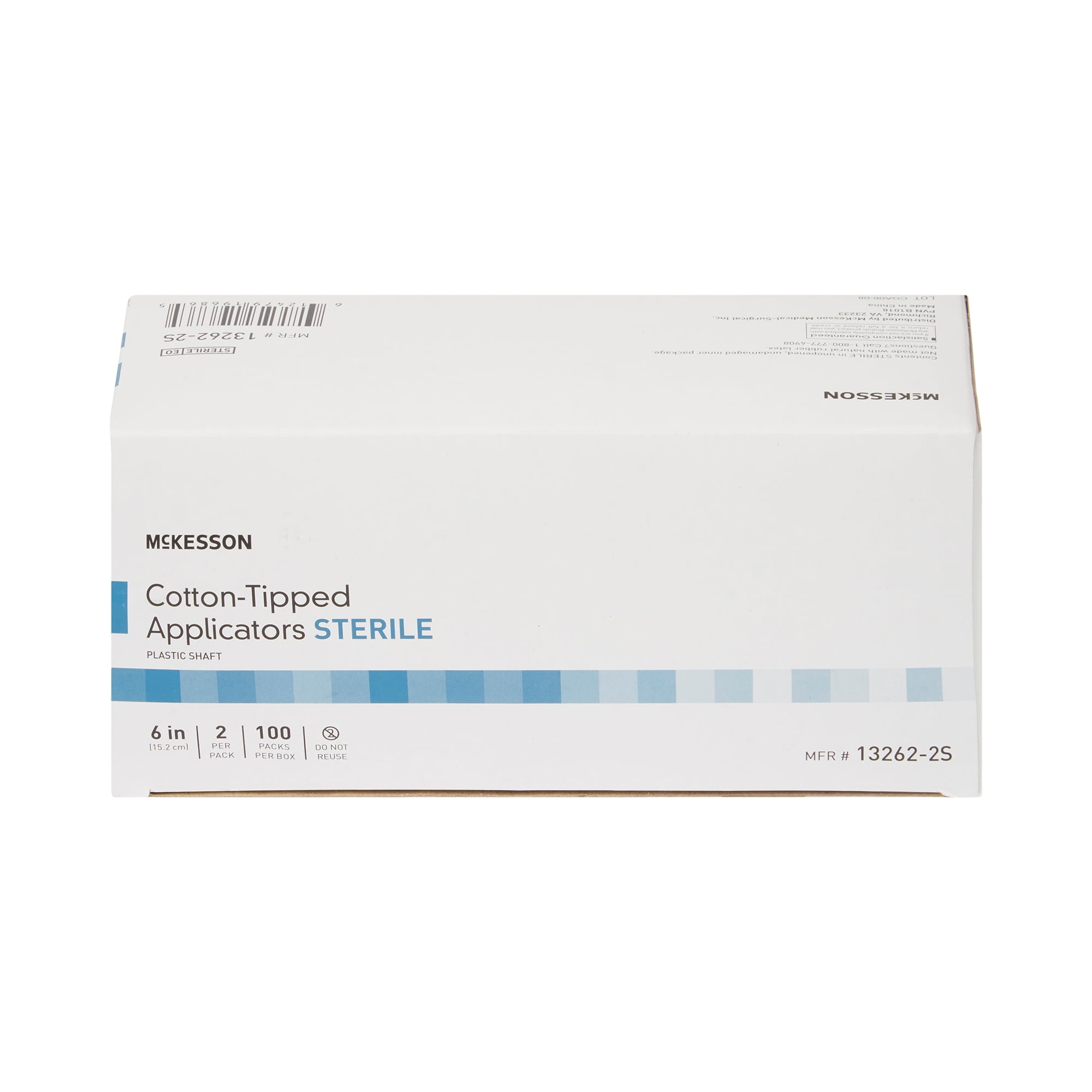 McKesson Cotton Tip Swabstick - Sterile Plastic, 6 in, 2 Count, 1000 Packs, 2000 Total