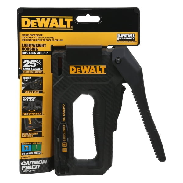 DeWalt 18 Ga. Carbon Fiber Composite Staple Gun Yellow/Black Case Of