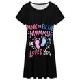 thumbnail image 3 of Pink Or Blue Mommy Loves You Sundress Short Sleeve Dress Summer Women Clothes Dress for Women Dresses, 3 of 7