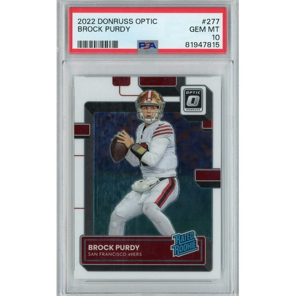 Graded 2022 Panini Donruss Optic Brock Purdy #277 Rookie RC Football Card PSA 10 Gem Mint