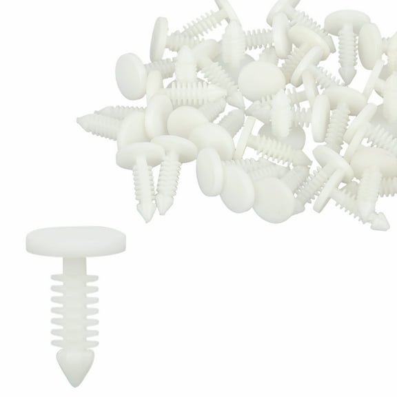 Unique Bargains 40 Pcs 5mm Hole Dia Plastic Bolt Rivets Fastener Mudguard Bumper Retainer Clips White for GM