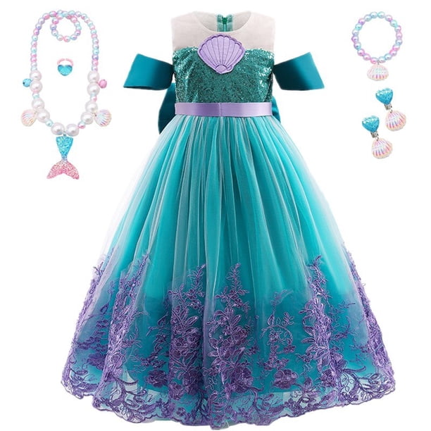 Vestido de princesa para niña, disfraz de sirenita, Halloween, Carnaval, fiesta, cumpleaños, Cosplay Fivean unisex