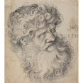 thumbnail image 2 of Hans Baldung 12x13 Black Ornate Wood Framed Double Matted Museum Art Print Titled: Head of Saint John the Baptist (1516), 2 of 5