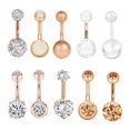 thumbnail image 1 of 2x10PCS / Lot Body Piercing Labret Lengua Ceja Barbells Mix Jewelry Rose Gold, 1 of 8
