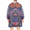thumbnail image 2 of Wearable Oversized Blanket,Multicolor Ethnic Paisley Pattern Wearable Blanket Hoodie for Adults,Cozy Hooded Blankets with Super Pockets,Super Warm Fuzzy Pullover for Women & Men, 2 of 6